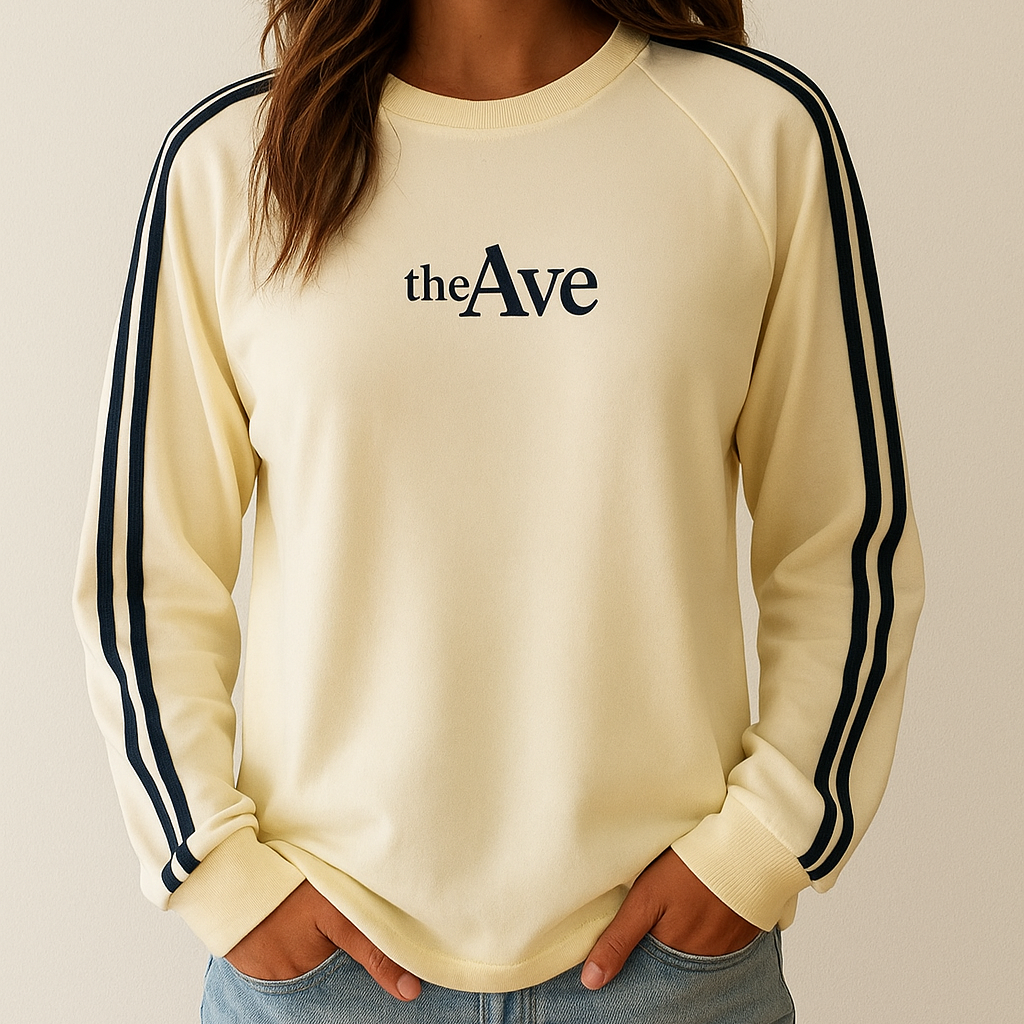 The Ave Striped Crew Sweatshirt (unisex)